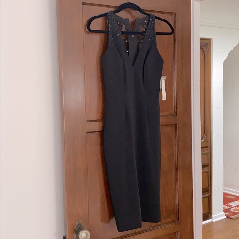 Badgley Mischka Black Bodycon Dress (Vintage!)